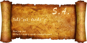 Sápi Azár névjegykártya